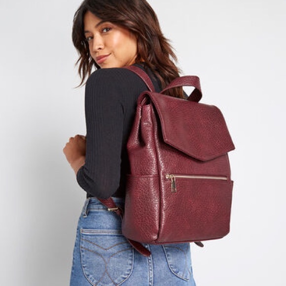 NWT OBO Leather Backpack - Maroon - Picture 2 of 16